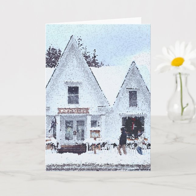 Snowy Vermont Folded Greeting Card (Small Plant)