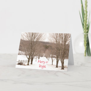 Snowy Vermont Merry & Bright Festive Employer Holiday Card