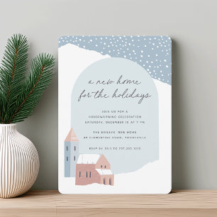 Snowy Village Holiday Housewarming Party Invitation