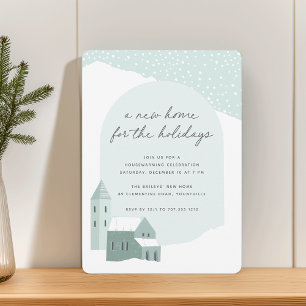 Snowy Village Holiday Housewarming Party Invitation