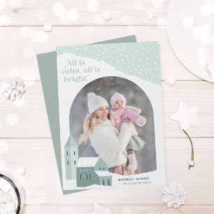 Snowy Village   Photo Holiday Card