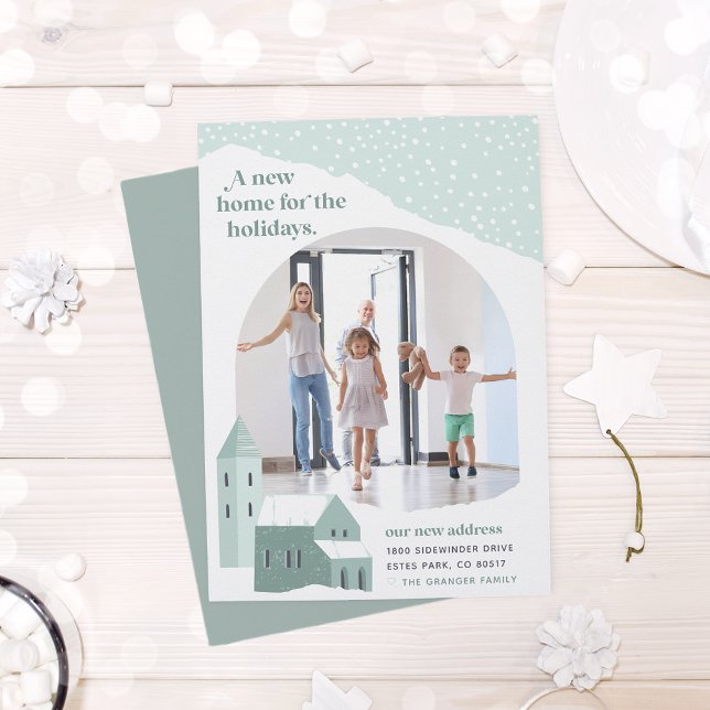 Snowy Village | Photo Holiday Moving Announcement (Creator Uploaded)