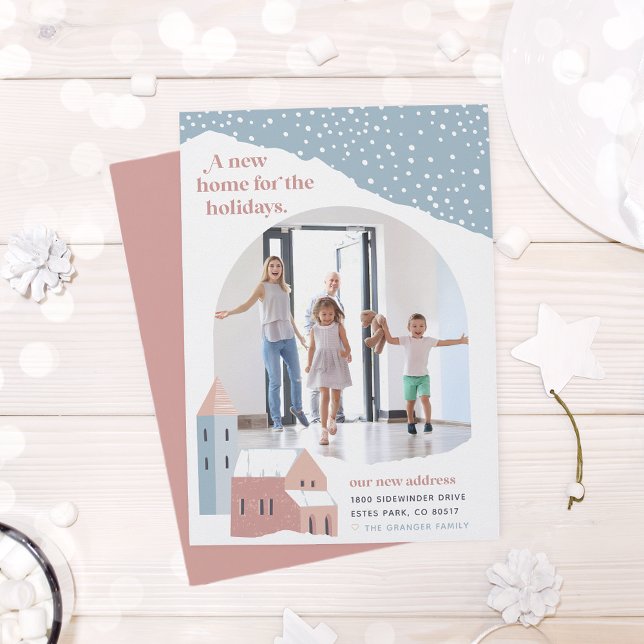 Snowy Village | Photo Holiday Moving Announcement (Creator Uploaded)