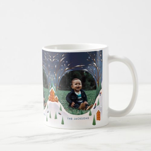 Snowy Village Winter Scene Christmas Photos Coffee Mug