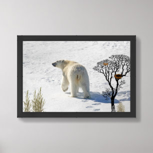 Snowy Wall deco – Polar Bear in Winter Wonderland Framed Art