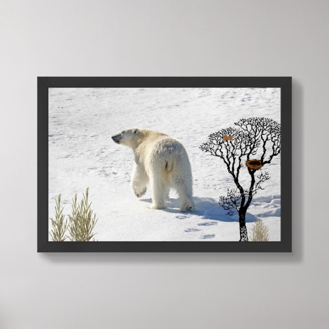  Snowy Wall deco – Polar Bear in Winter Wonderland Framed Art (Framed Front)