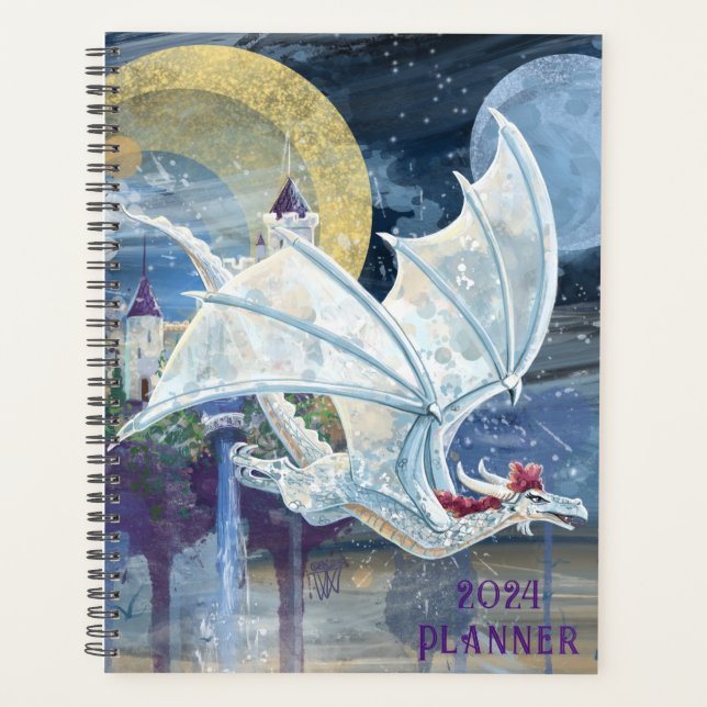 Snowy White Dragon Guardian Planner (Front)