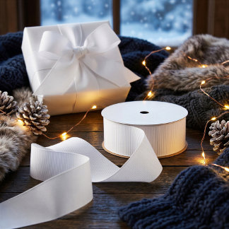 Snowy White Nordic Winter Gift Wrapping Ribbon