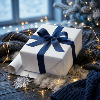 Snowy White Nordic Winter Minimal Christmas Gift Wrapping Paper