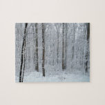 Snowy White Poplar Forest Jigsaw Puzzle
