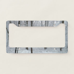 Snowy White Poplar Forest License Plate Frame
