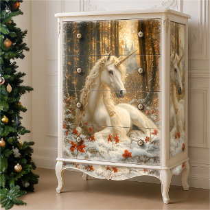 Snowy White Unicorn Winter Fairytale Castle Magic Tissue Paper