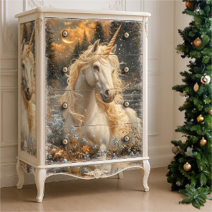 Snowy White Unicorn Winter Fantasy Woodland Fairy Tissue Paper