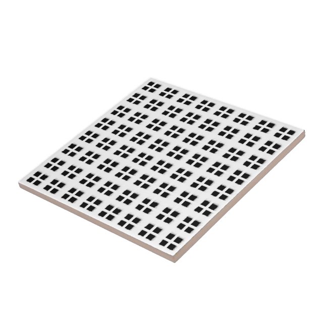 Snowy White Window Frames With Black Panes Design  Ceramic Tile (Side)