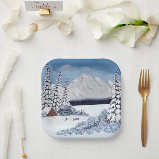 Snowy Winder Paper Plates (Wedding)