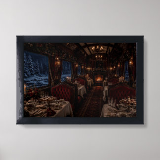 Snowy Window Dining Hall Framed Print