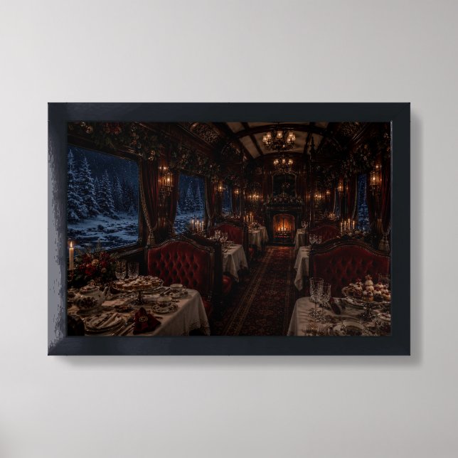 Snowy Window Dining Hall Framed Print