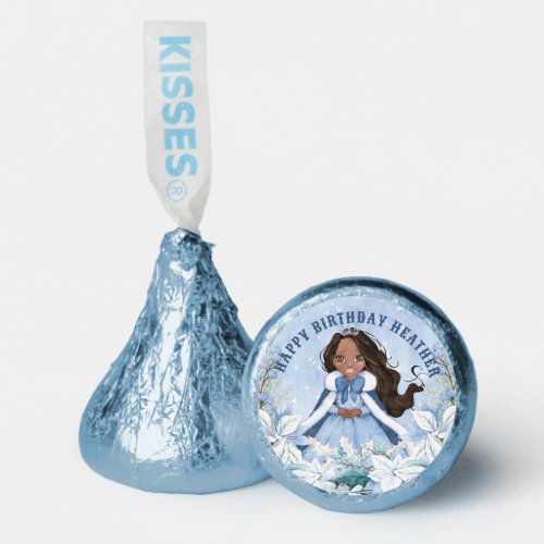 Snowy Winter African American Princess Birthday Hersheys Kisses