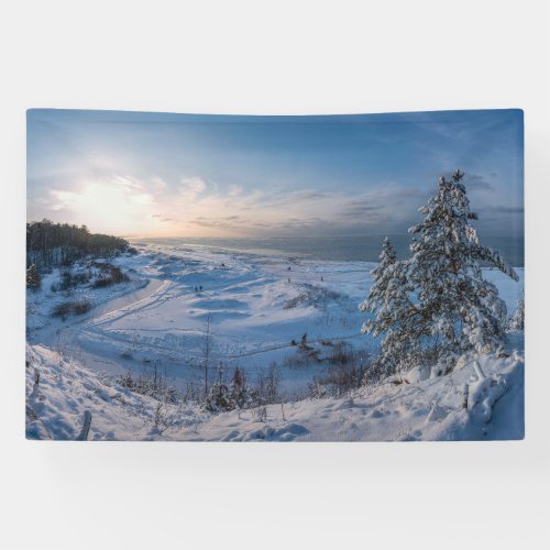Snowy winter Baltic sea coast Banner