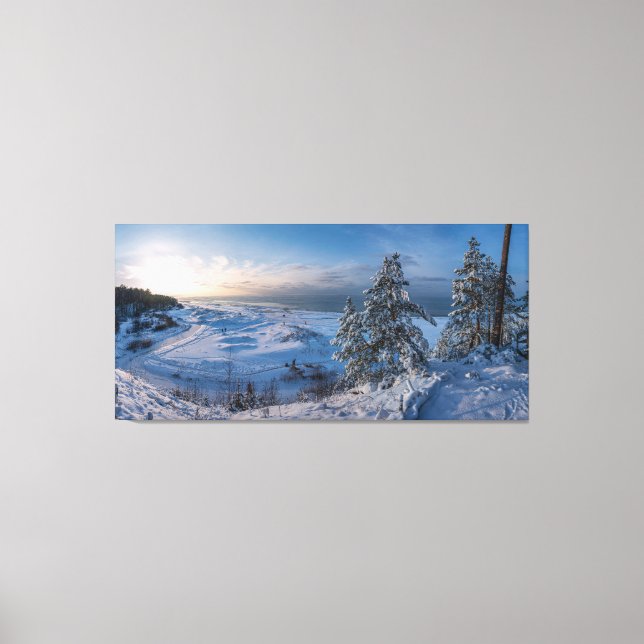 Snowy winter Baltic sea coast Canvas Print (Front)