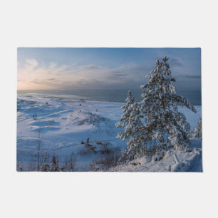 Snowy winter Baltic sea coast Doormat
