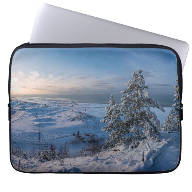 Snowy winter Baltic sea coast Laptop Sleeve (Front)