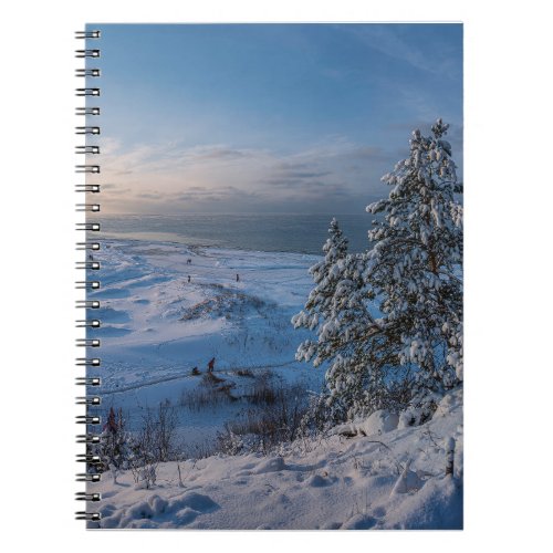 Snowy winter Baltic sea coast Notebook