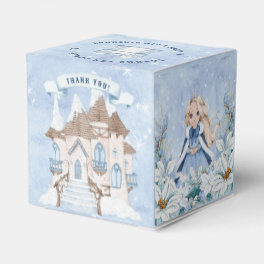 Snowy Winter Blonde Princess Birthday Favor Boxes