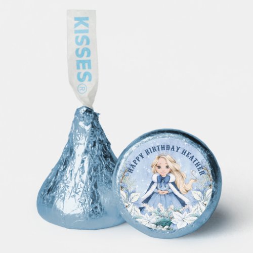 Snowy Winter Blonde Princess Birthday Hersheys Kisses