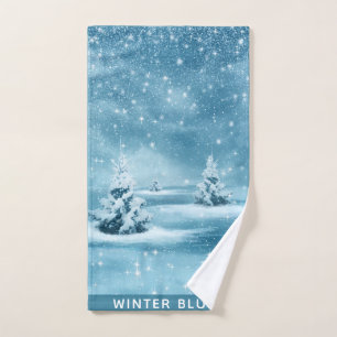 SNOWY WINTER BLUES HAND TOWEL 