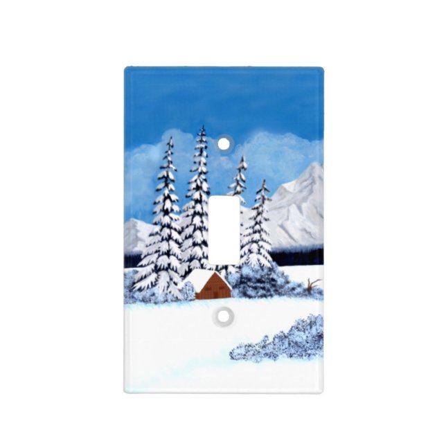 Snowy Winter Bright 1 toggle Light Switch Cover (Front)
