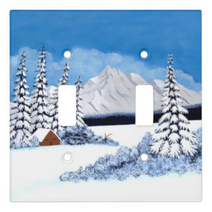 Snowy Winter Bright 2 toggle Light Switch Cover