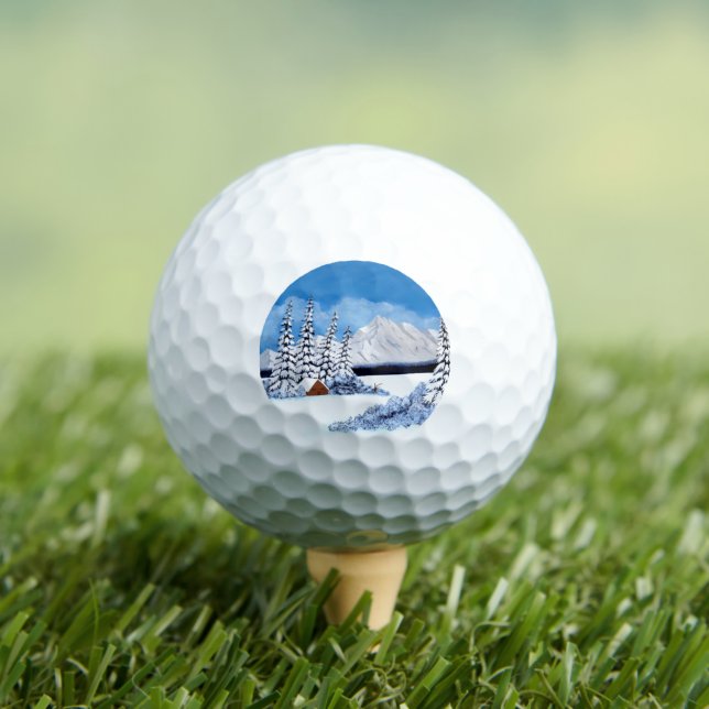 Snowy Winter Bright Golf Balls (Insitu Tee)
