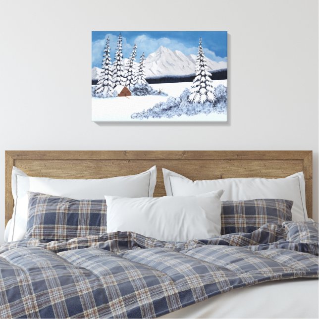 Snowy Winter Canvas Print (Insitu(Bedroom))