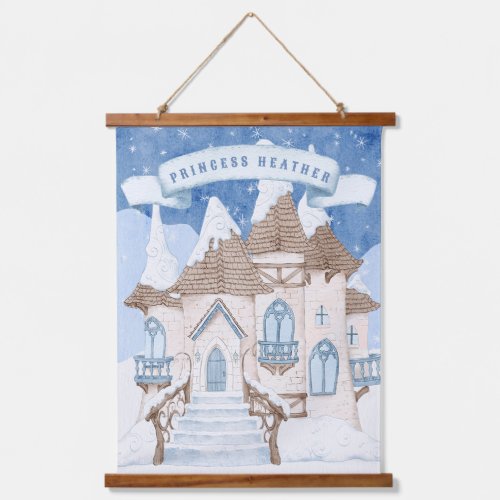 Snowy Winter Castle  Hanging Tapestry
