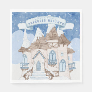 Snowy Winter Castle Napkins