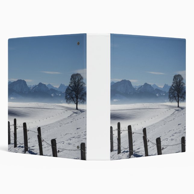 Snowy Winter Countryside Landscape Photo 3 Ring Binder (Background)