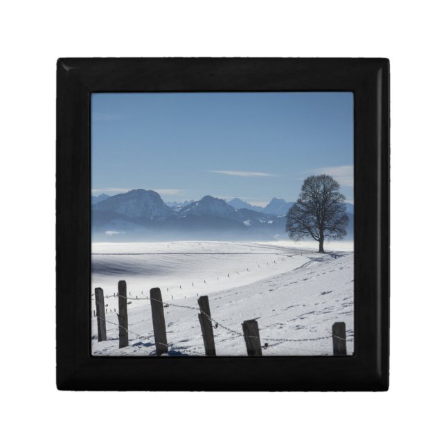 Snowy Winter Countryside Landscape Photo Gift Box (Front)