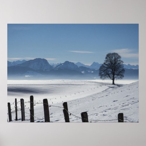 Snowy Winter Countryside Landscape Photo Poster