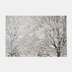 Snowy Winter Forest Doormat