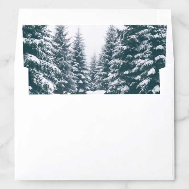 Snowy winter forest holiday envelope liner (In Envelope)