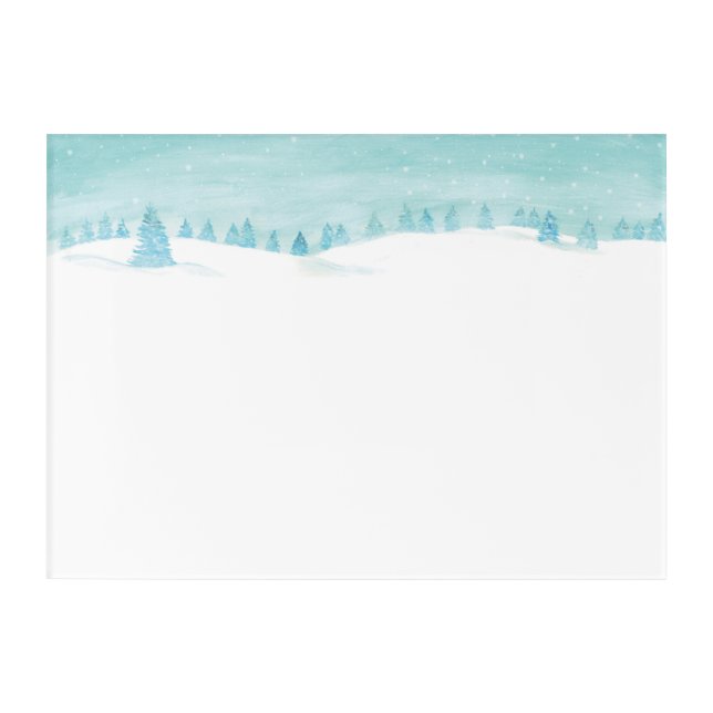 Snowy Winter Forest Landscape With Spruce Trees  Acrylic Print (Front)
