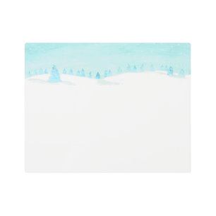 Snowy Winter Forest Landscape With Spruce Trees  Metal Print