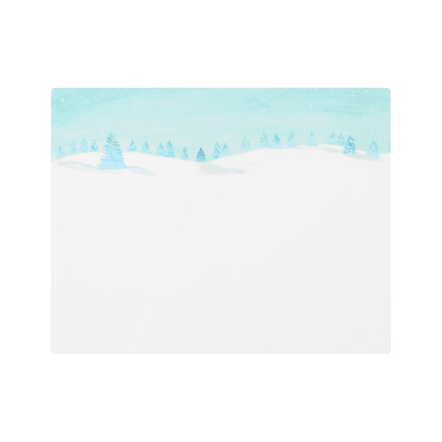 Snowy Winter Forest Landscape With Spruce Trees  Metal Print (Front)