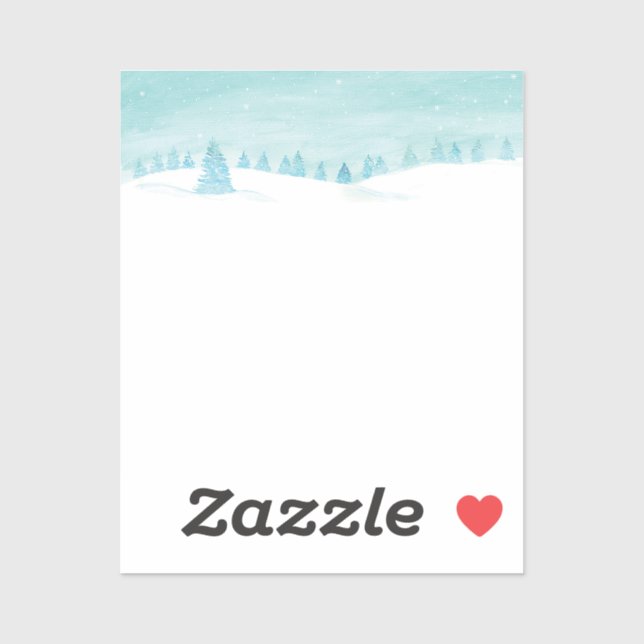 Snowy Winter Forest Landscape With Spruce Trees Sticker (Sheet)