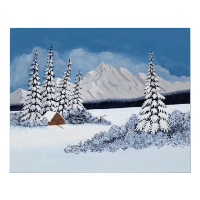 Snowy Winter Glossy Poster (Front)