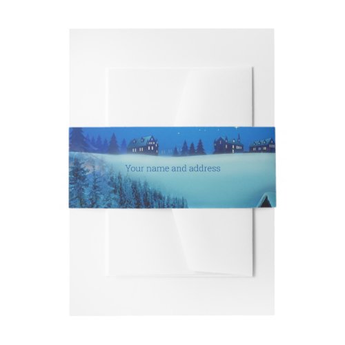 Snowy Winter Holiday Fantasy Invitation Belly Band