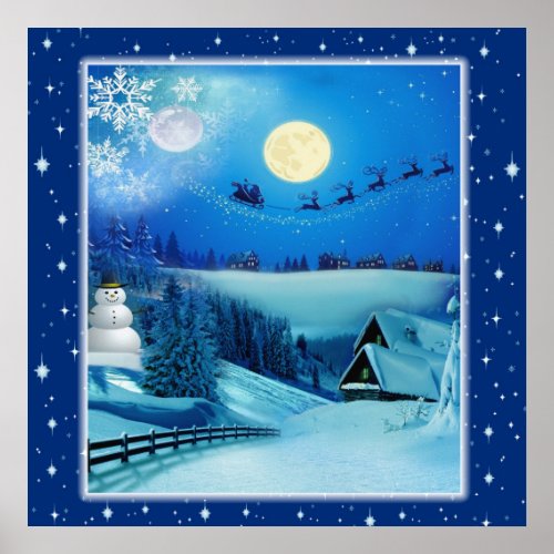 Snowy Winter Holiday Fantasy Poster