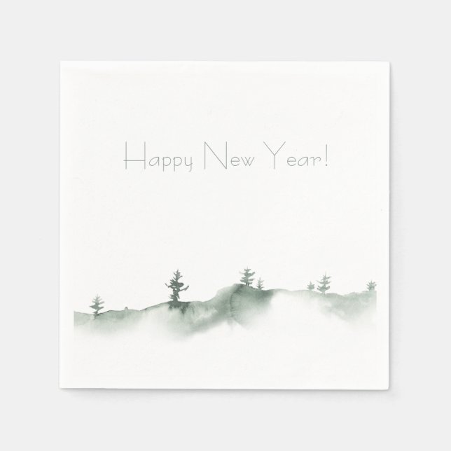 Snowy Winter Holiday Napkins (Front)