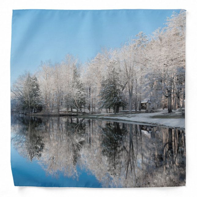 Snowy Winter Lake Bandana (Front)